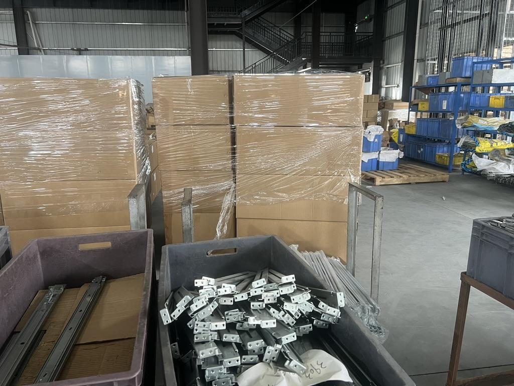 Finished rail kits being packed for export